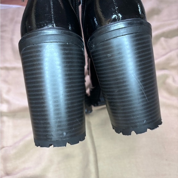 Black GBG Faux Leather Chunky Heel Boots - Picture 3 of 16